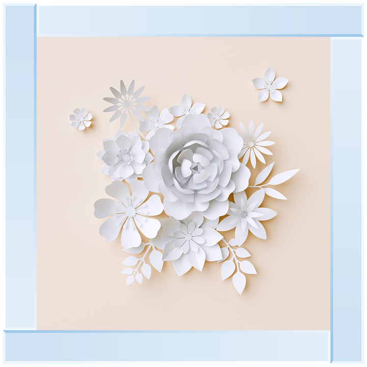 FL006 3D white paper flowers
