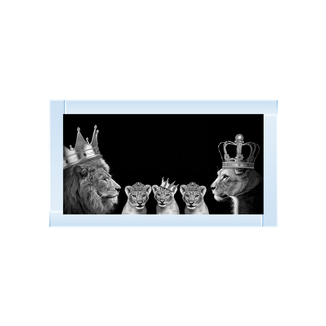 Lion family of 5 (Silver Crowns) I
