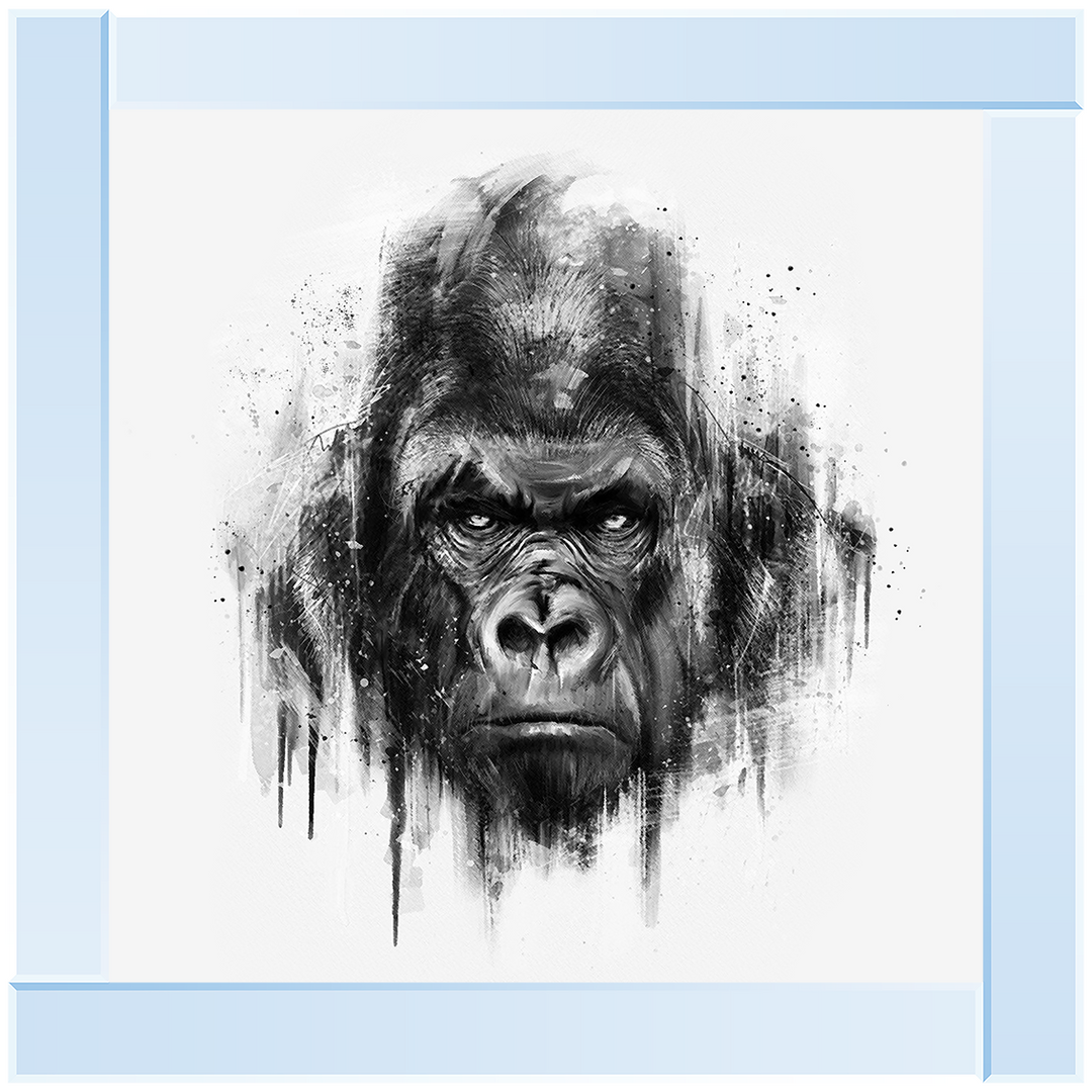 White & Black Gorilla Watercolour