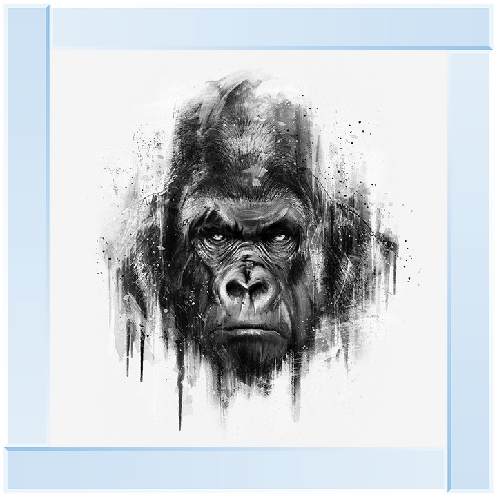 White & Black Gorilla Watercolour