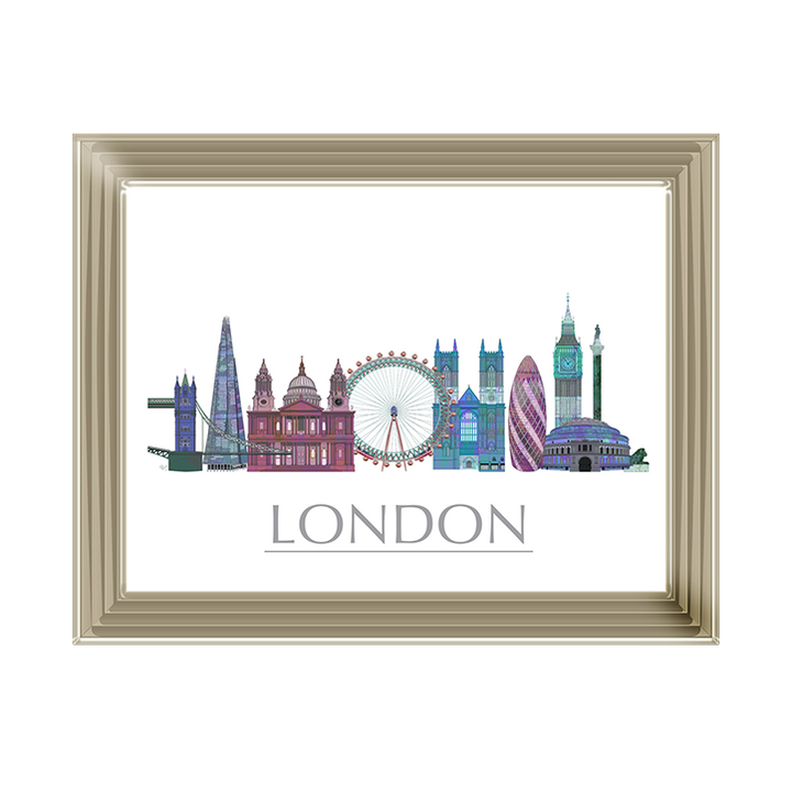 CY048 London Skyline Coloured Buildings