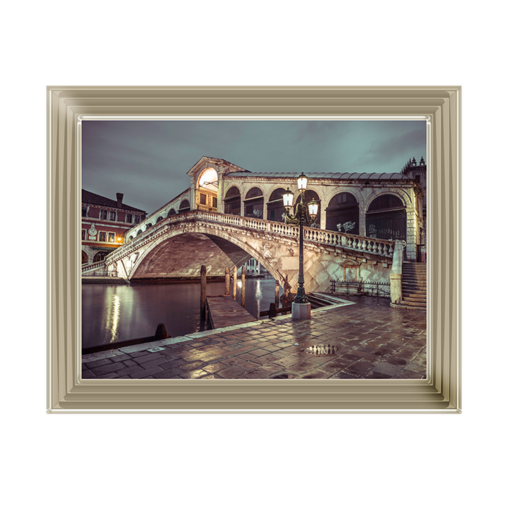 CY077 Rialto Bridge at night, Venice, Italy I