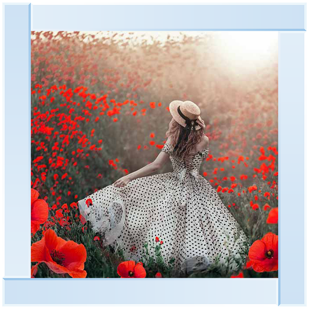 Stroll In A Field of Poppies