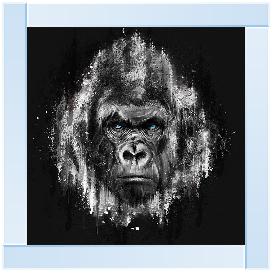 AN424 Black & White Gorilla Watercolour