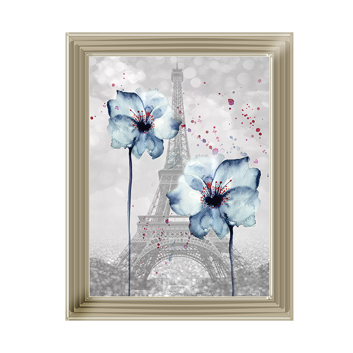 Floral design over Eiffel Tower