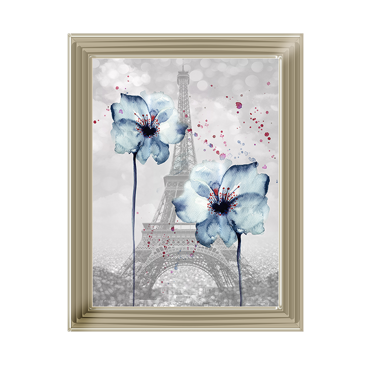 Floral design over Eiffel Tower