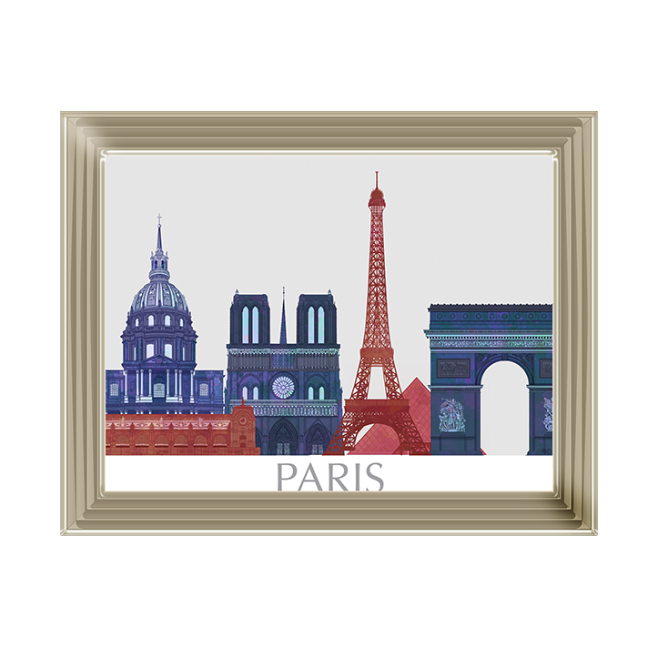 CY092 Paris Landmarks , Red Blue