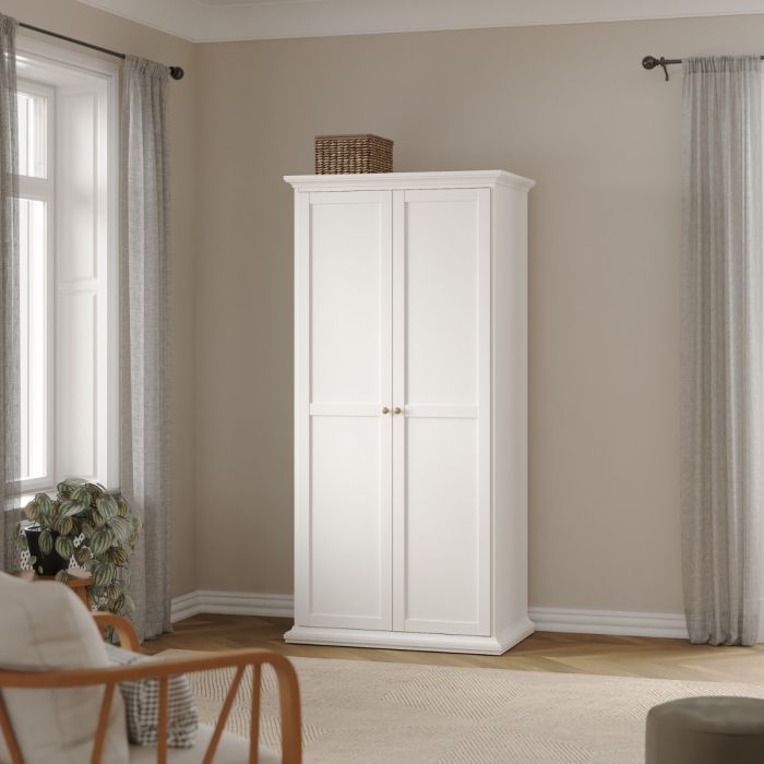 Paris Wardrobe with 2 Doors in White
