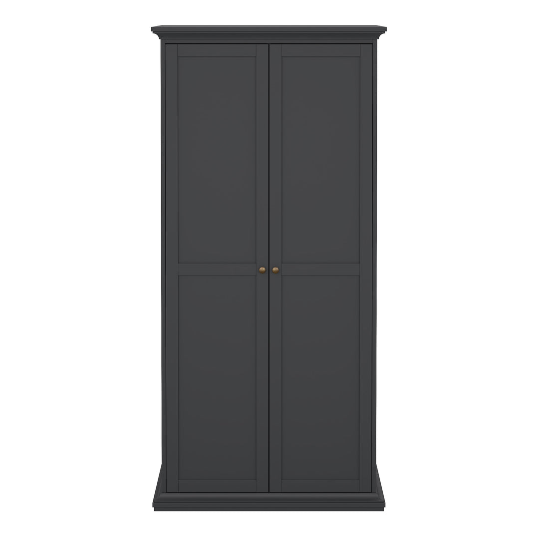 Paris Wardrobe with 2 Doors in Matt Grey