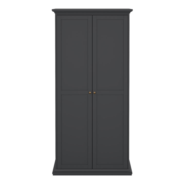 Paris Wardrobe with 2 Doors in Matt Grey