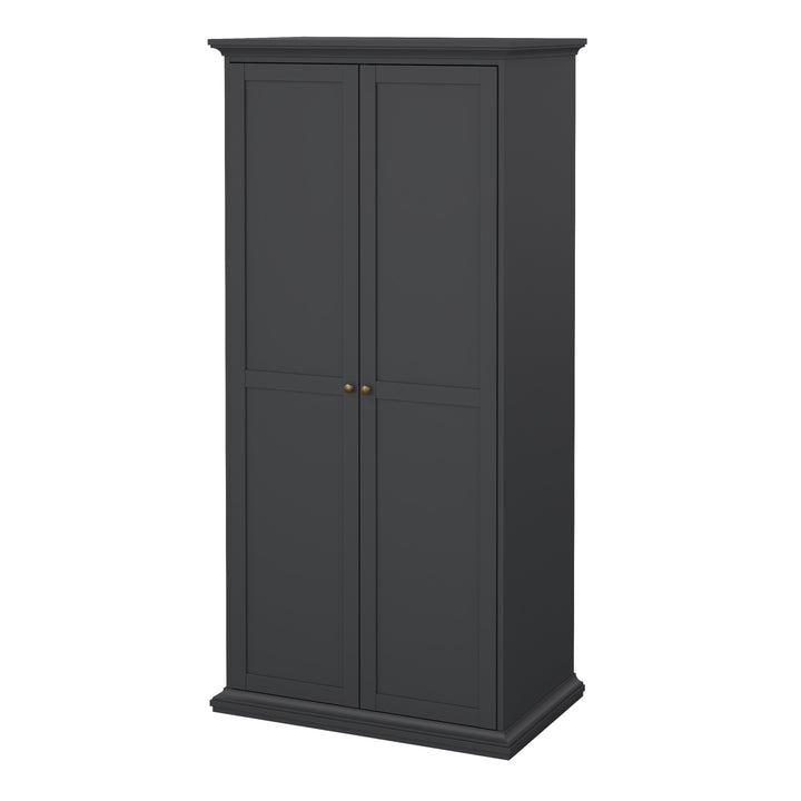 Paris Wardrobe with 2 Doors in Matt Grey