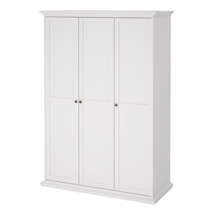 Paris Wardrobe with 3 Doors in White