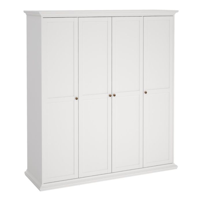 Paris Wardrobe with 4 Doors in White