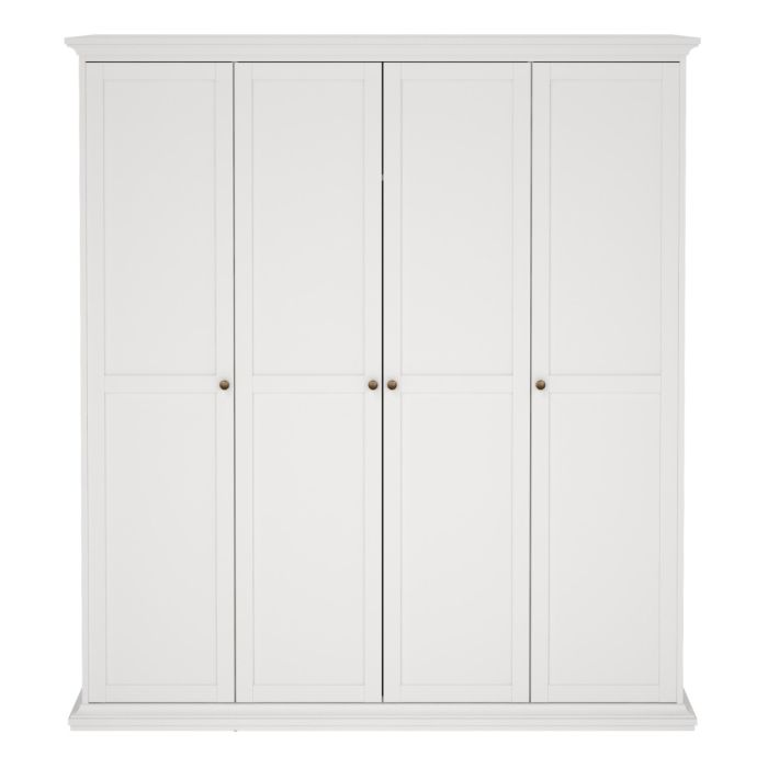 Paris Wardrobe with 4 Doors in White
