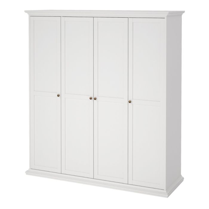 Paris Wardrobe with 4 Doors in White