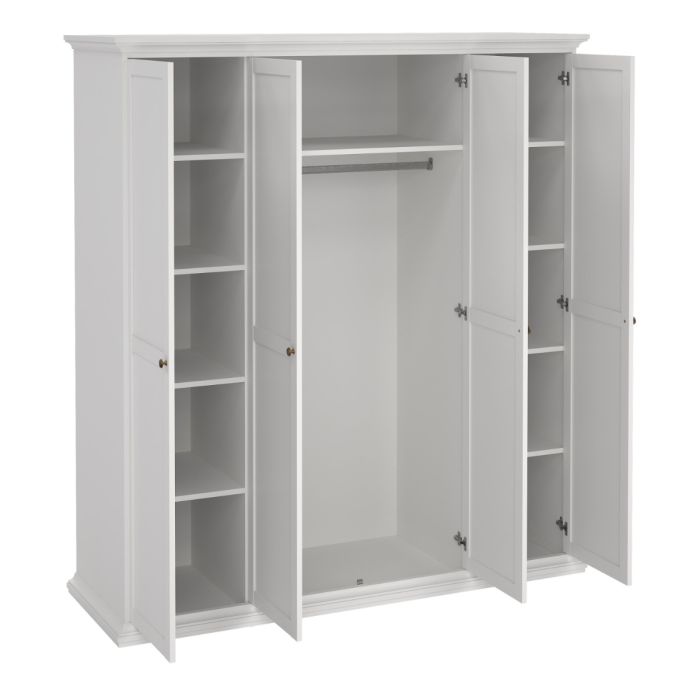 Paris Wardrobe with 4 Doors in White