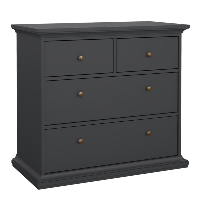 Paris Chest of 4 Drawers in Matt Grey