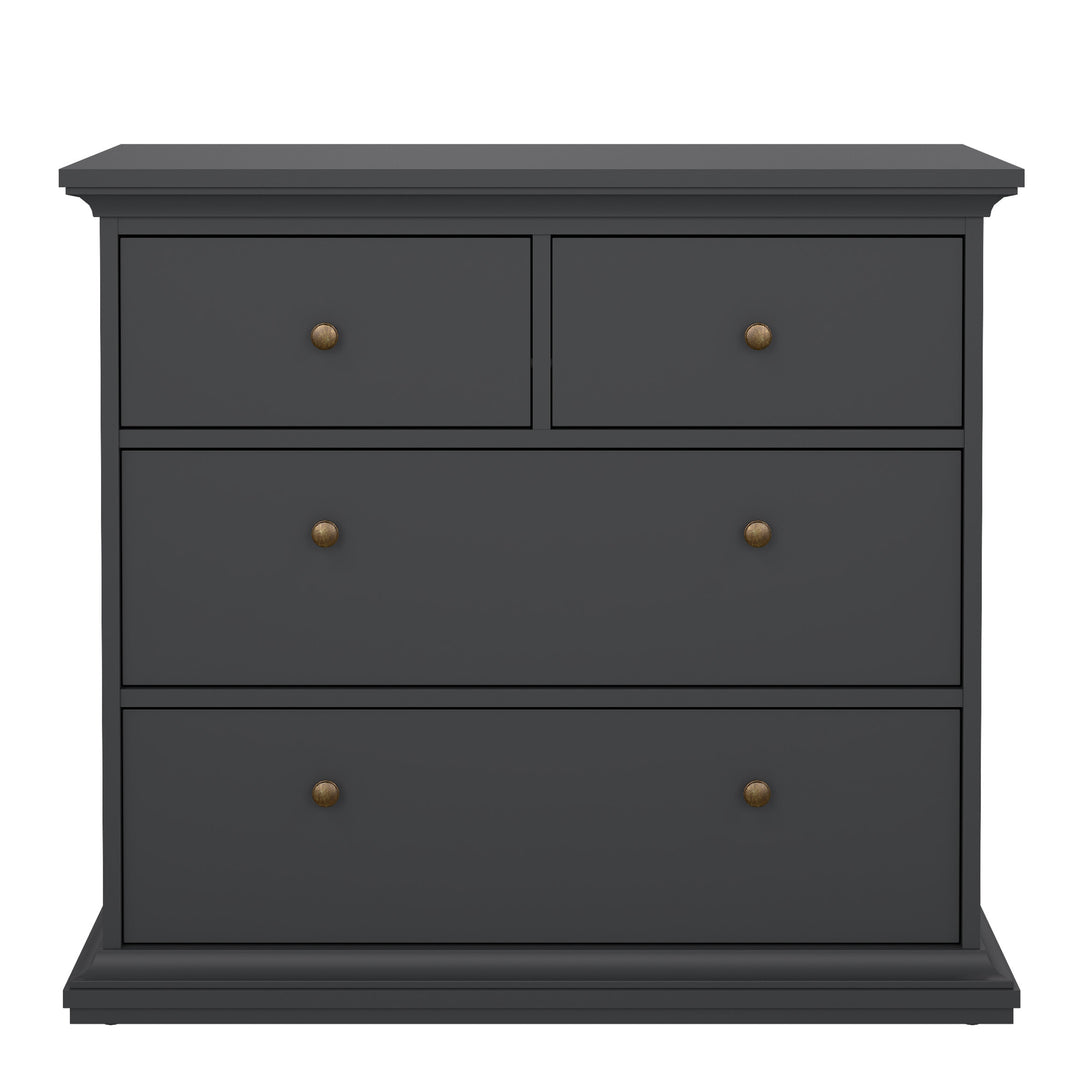 Paris Chest of 4 Drawers in Matt Grey
