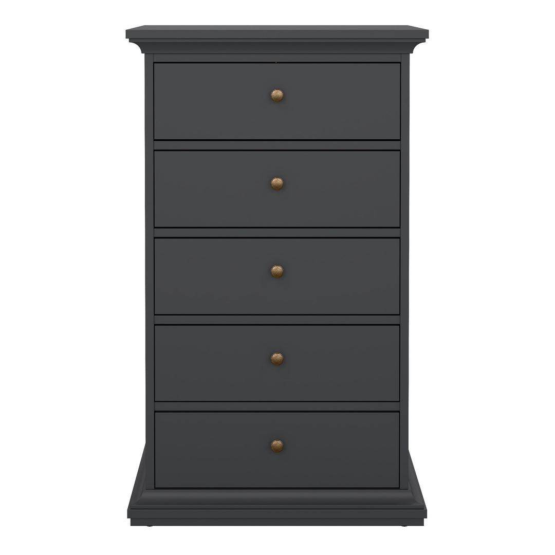 Paris Chest 5 Drawers in Grey