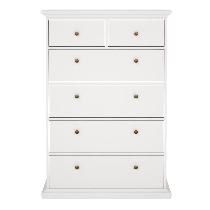 Paris Chest of 6 Drawers in White
