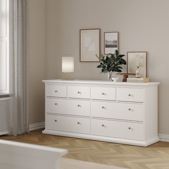 Paris Chest of 8 Drawers in White finish Luxe Realms Paris Chest of 8 Drawers in White finish Luxe Realms