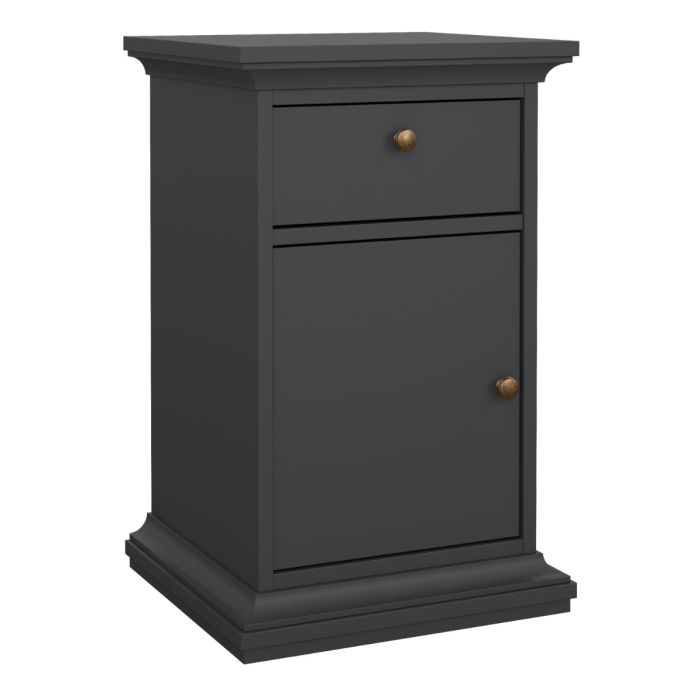 Paris Nightstand 1 Door + 1 Drawer in Matt Grey