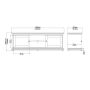 Paris TV Unit with 2 Framed Doors in White Finish