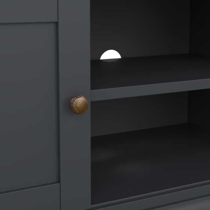 TV Unit with 2 Frame Doors in Matt Grey – Paris Collection
