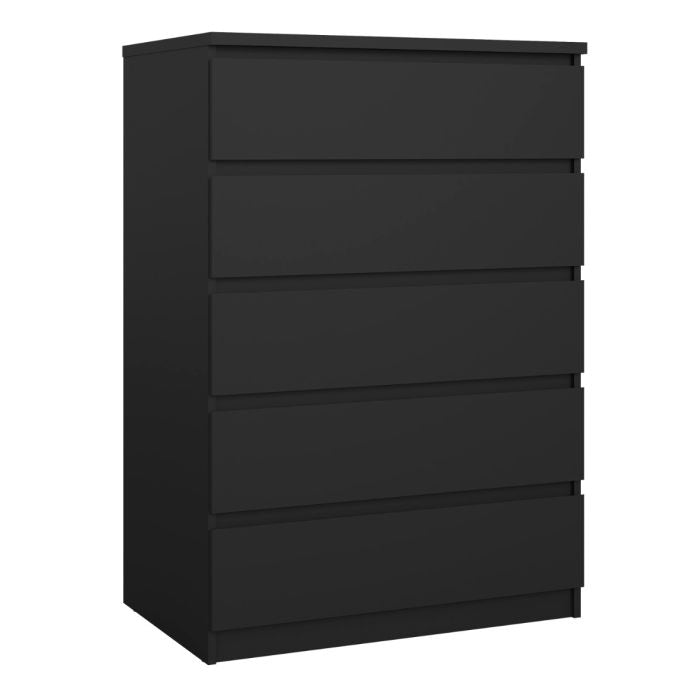 Naia Chest with 5 Drawers in Black Matt