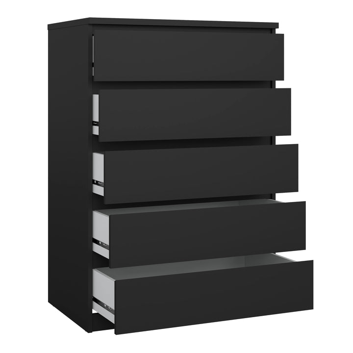 Naia Chest with 5 Drawers in Black Matt