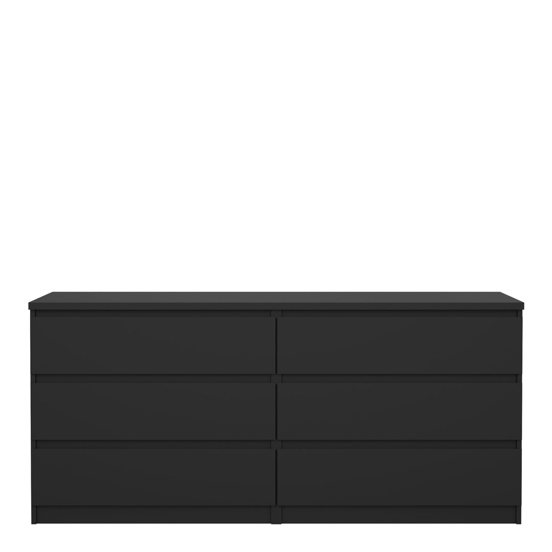 Naia Wide Chest with 6 Drawers in Black Matt
