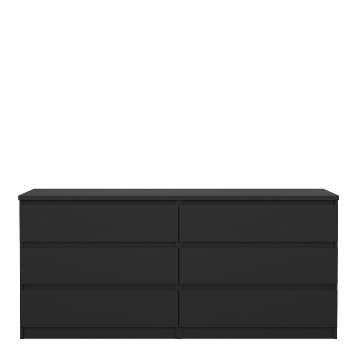Naia Wide Chest with 6 Drawers in Black Matt