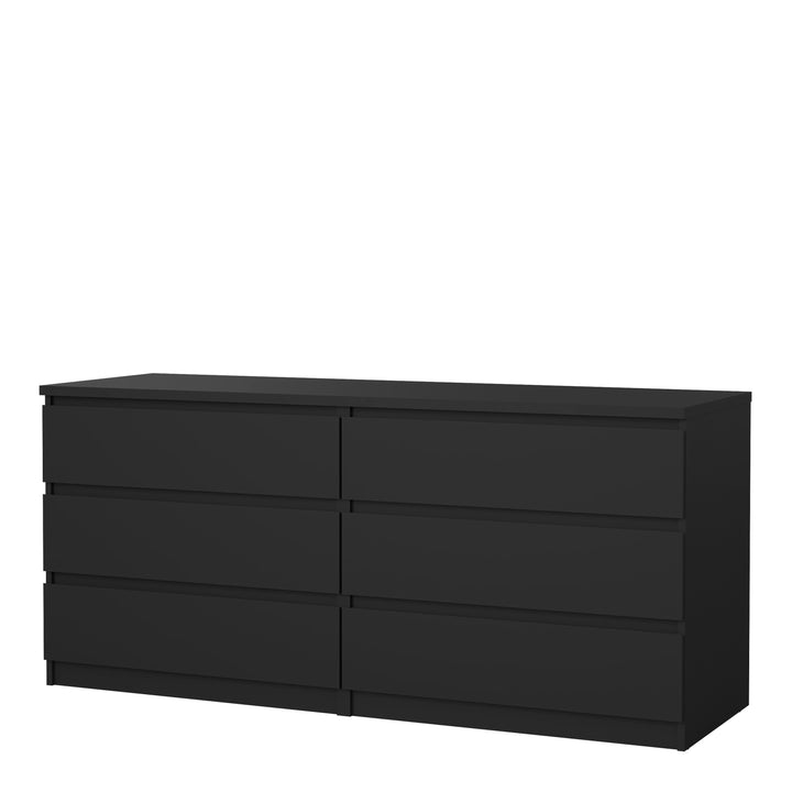 Naia Wide Chest with 6 Drawers in Black Matt