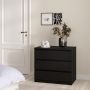 Naia Chest with 3 Drawers in Black Matt