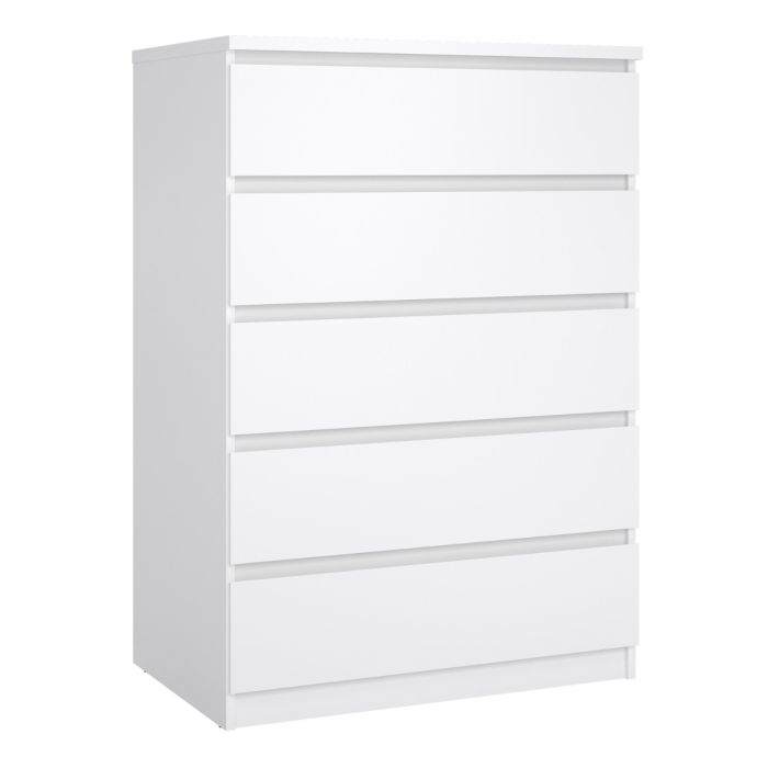 Naia Chest with 5 Drawers in White High Gloss