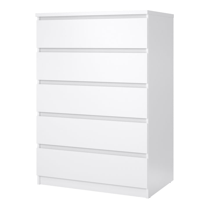 Naia Chest with 5 Drawers in White High Gloss