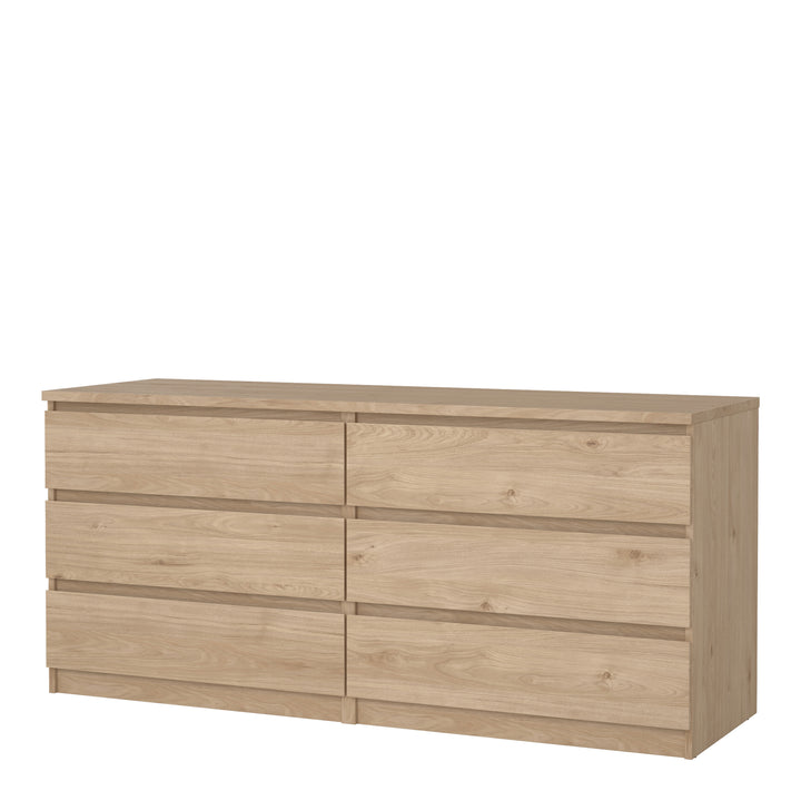Naia Wide Chest of 6 Drawers in Jackson Hickory Oak
