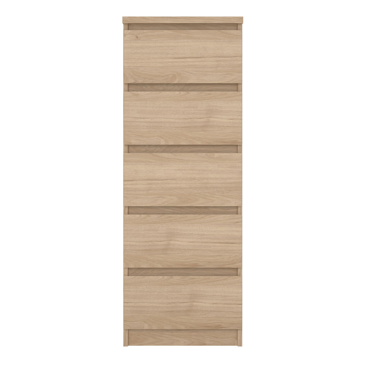 Naia Narrow Chest of 5 Drawers in Jackson Hickory Oak