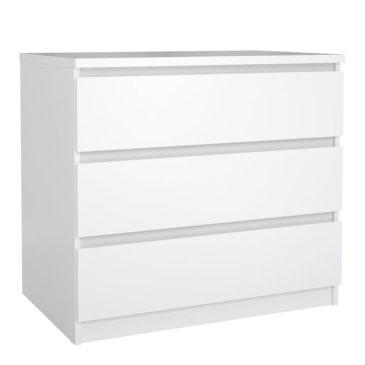 Naia Chest with 3 Drawers in White High Gloss