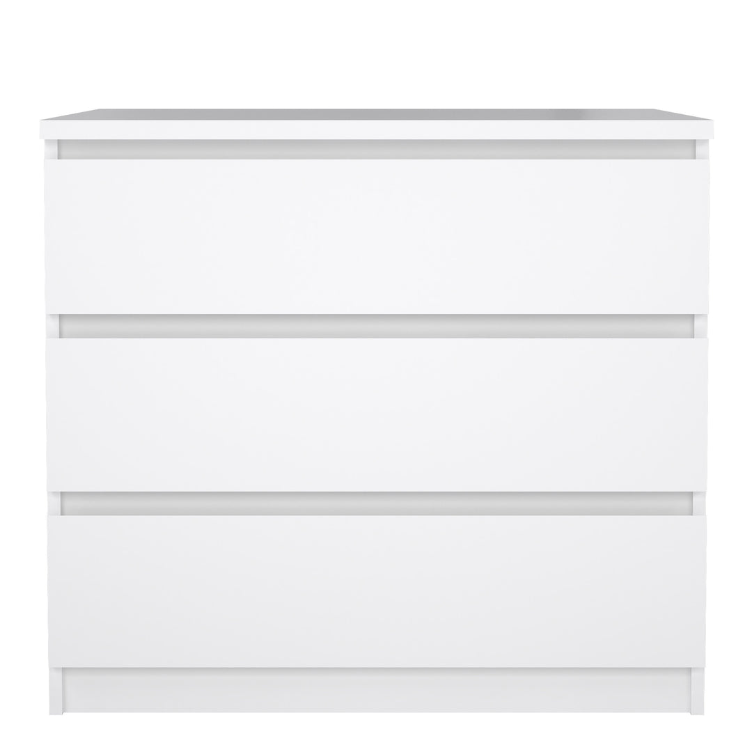 Naia Chest with 3 Drawers in White High Gloss