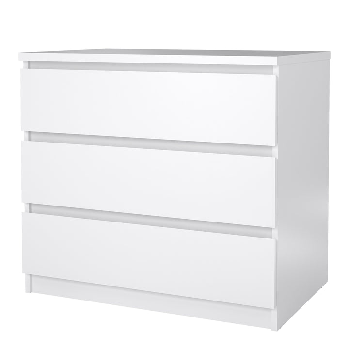Naia Chest with 3 Drawers in White High Gloss