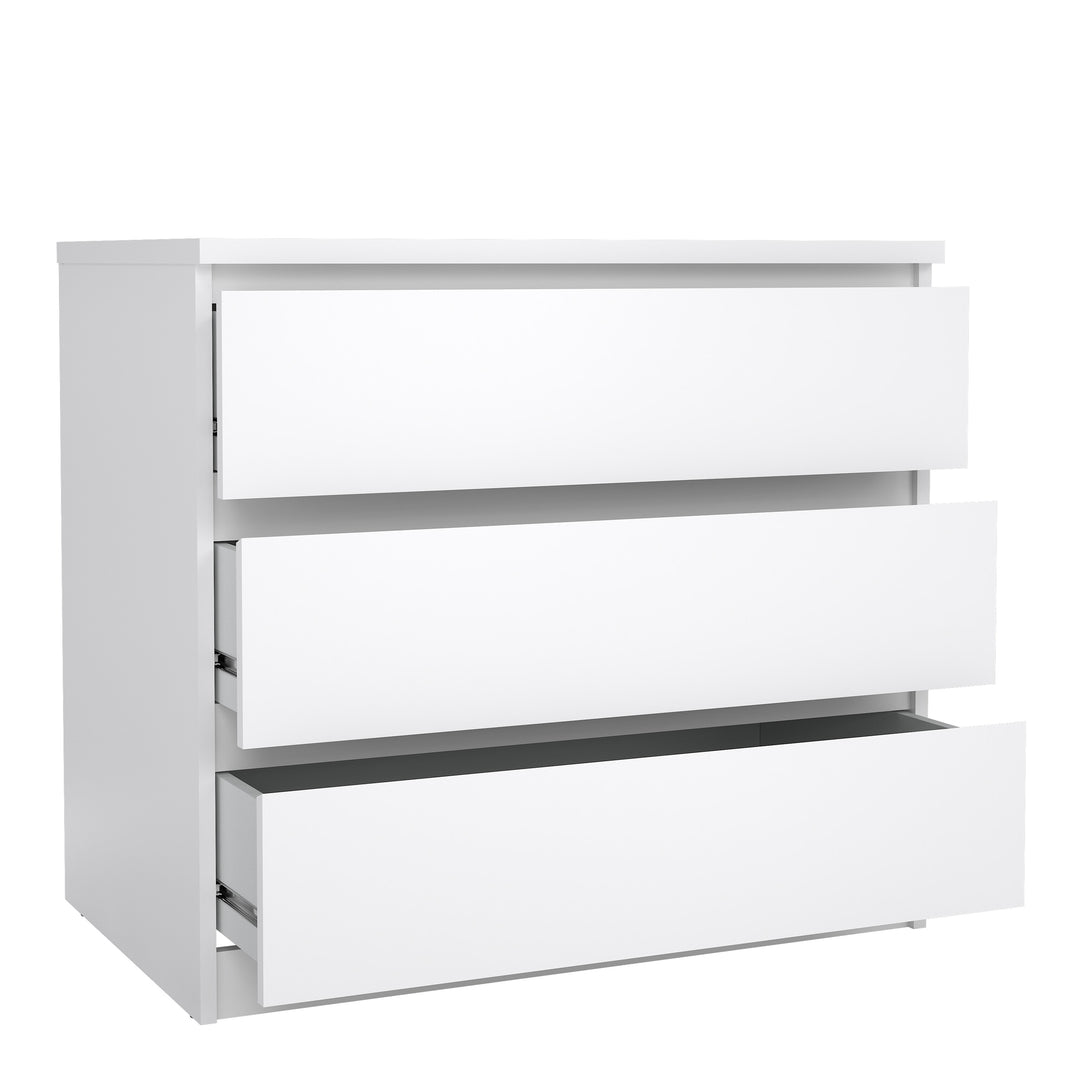 Naia Chest with 3 Drawers in White High Gloss