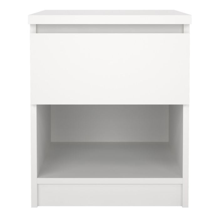 Naia Bedside 1 Drawer 1 Shelf in White