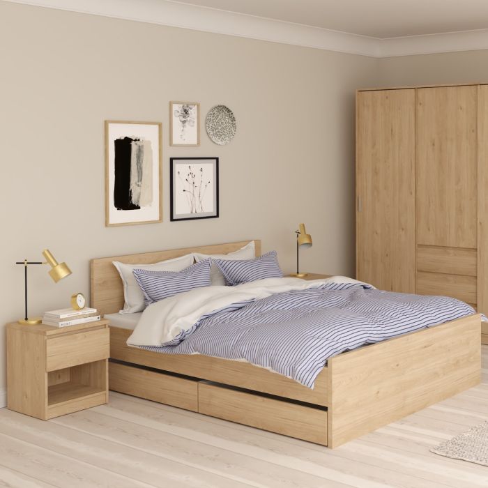 Naia Bedside Table with 1 Drawer in Jackson Hickory Oak