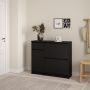 Naia Shoe Cabinet with 2 Flip-Down Doors, 1 Door & 1 Drawer in Matte Black
