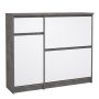 Naia Shoe Cabinet – Concrete & White High Gloss with 2 Flip Doors, 1 Door & 1 Drawer