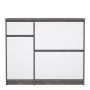 Naia Shoe Cabinet – Concrete & White High Gloss with 2 Flip Doors, 1 Door & 1 Drawer
