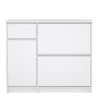 Naia Shoe Cabinet with 2 Flip-Down Doors, 1 Door & 1 Drawer in White High Gloss