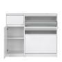 Naia Shoe Cabinet with 2 Flip-Down Doors, 1 Door & 1 Drawer in White High Gloss