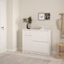 Naia Shoe Cabinet with 2 Flip-Down Doors, 1 Door & 1 Drawer in White High Gloss